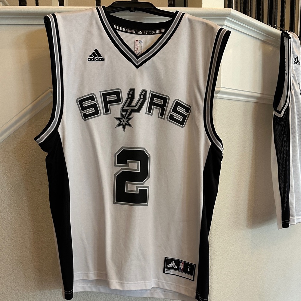 adidas White & Black San Antonio Spurs #2 Jersey